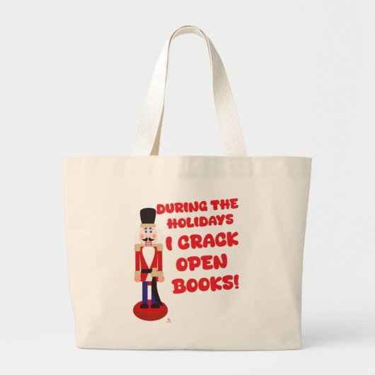 Crack Open Boeken Notenkraker Leesvakantie Grote Tote Bag (Voorkant)