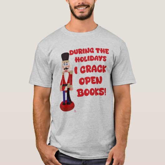 Crack Open Boeken Vakantie Lezen Humor T-shirt (Voorkant)