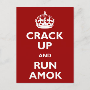 Crack Up and Run Amok Briefkaart