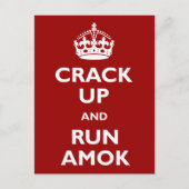 Crack Up and Run Amok Briefkaart (Voorkant)