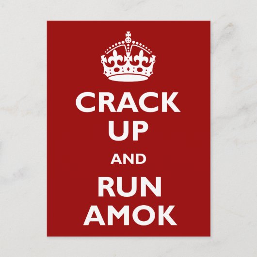 Crack Up and Run Amok Briefkaart (Voorkant)