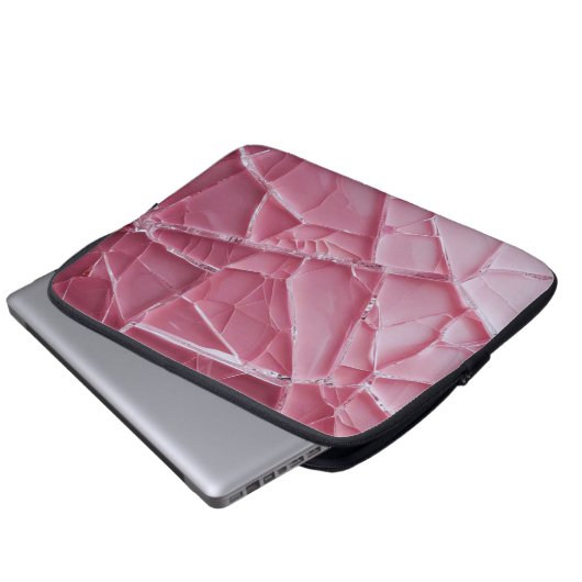 Crack'd (Roze) Electronics Bag Laptop Sleeve (Voorkant onderkant)