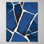 Cracked Blue Surface with White Lines Poster (Voorkant)