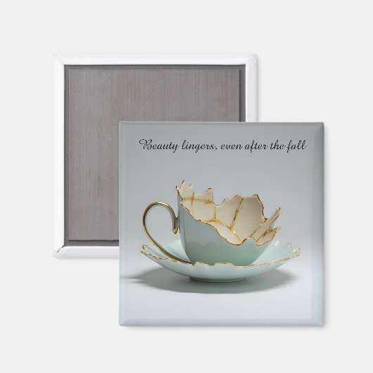 cracked broken teacup inspirational Magnet (Voorkant / Achterkant)