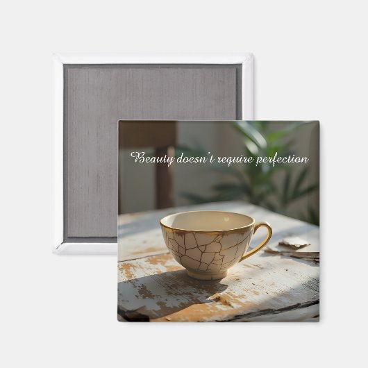 cracked broken teacup inspirational Magnet (Voorkant / Achterkant)