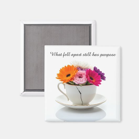 cracked broken teacup inspirational Magnet (Voorkant / Achterkant)