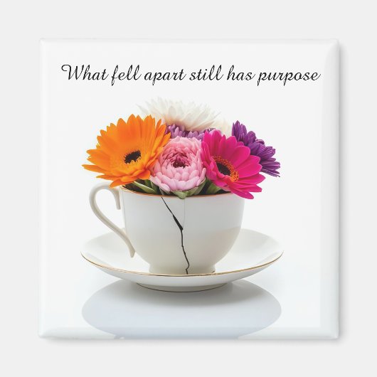 cracked broken teacup inspirational Magnet (Voorkant)