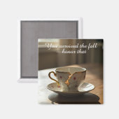 cracked broken teacup inspirational Magnet (Voorkant / Achterkant)