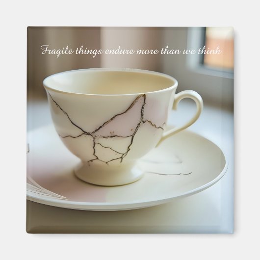 cracked broken teacup inspirational Magnet (Voorkant)