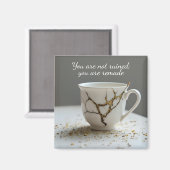 cracked broken teacup inspirational Magnet (Voorkant / Achterkant)