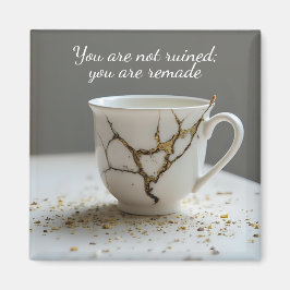 cracked broken teacup inspirational Magnet