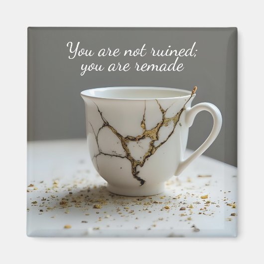 cracked broken teacup inspirational Magnet (Voorkant)