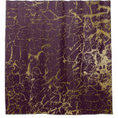 Cracked Burgundy Maroon Bordeaux Gold Luxury Plum Douchegordijn (Voorkant)