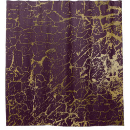 Cracked Burgundy Maroon Bordeaux Gold Luxury Plum Douchegordijn