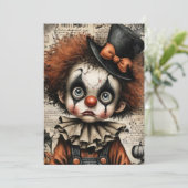 Cracked Carnival – De Melancholieke Maskerade Feestdagenkaart (Staand voorkant)