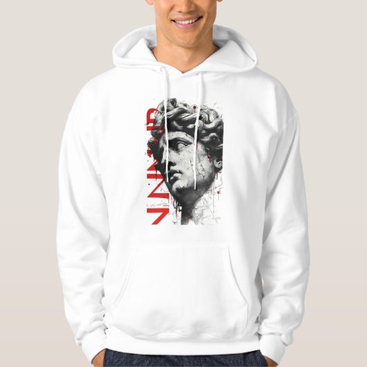 Cracked Classical Bust Trash Polka Art Hoodie (Voorkant)