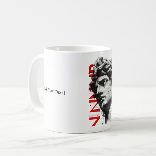 Cracked Classical Bust Trash Polka Art Mug Koffiemok (Voorkant links)
