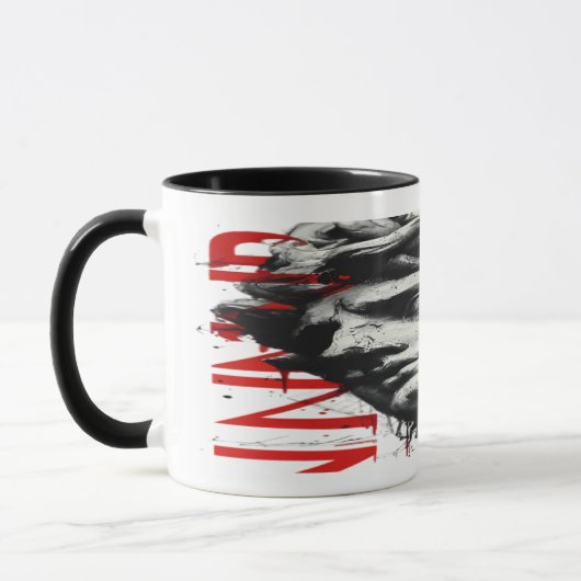 Cracked Classical Bust Trash Polka Art Mug Mok (Links)