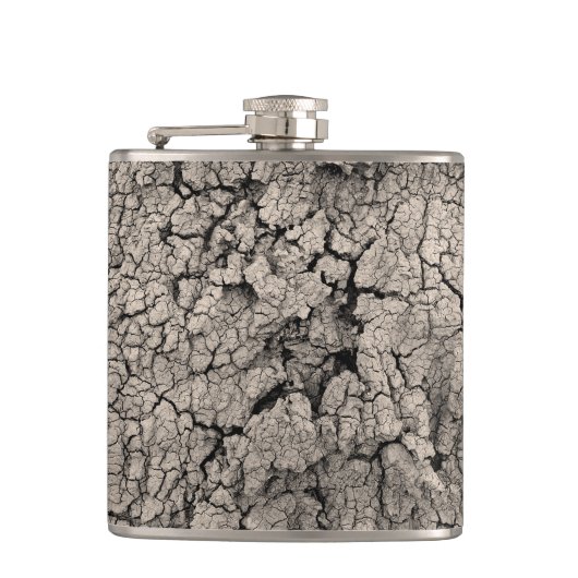 Cracked Earth Cool Dirt Textuur Heupfles (Voorkant)
