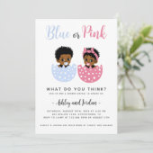 Cracked Egg Black Baby Geslacht Reveal Invitation Kaart (Staand voorkant)