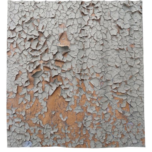 Cracked gray wall paint douchegordijn (Voorkant)