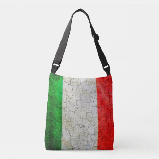 Cracked Italy vlag Crossbody Tas (Voorkant)