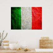 Cracked Italy vlag Poster (Keuken)