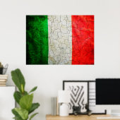 Cracked Italy vlag Poster (Thuiskantoor)