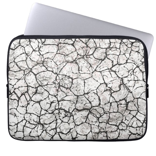 Cracked Marble Digital Pattern Laptop Sleeve (Voorkant)