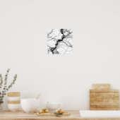 Cracked Mineral Vein Decoupage Template Line Art Poster (Keuken)