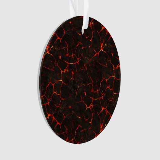 Cracked Molten Ground Rock Volcano Lava Ornament (voorkant)