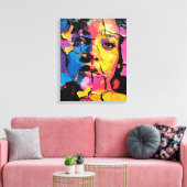 Cracked Paint Mural Beauty Skin Deep Canvas Afdruk (Insitu (Woonkamer))