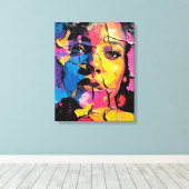 Cracked Paint Mural Beauty Skin Deep Canvas Afdruk (Insitu (Houten vloer))