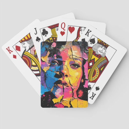 Cracked Paint Mural Beauty Skin Deep Pokerkaarten (Achterkant)