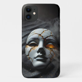 Cracked Porcelain Mask Dark Luxury iPhone 11 Case