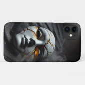 Cracked Porcelain Mask Dark Luxury iPhone 11 Case (Achterkant (horizontaal))
