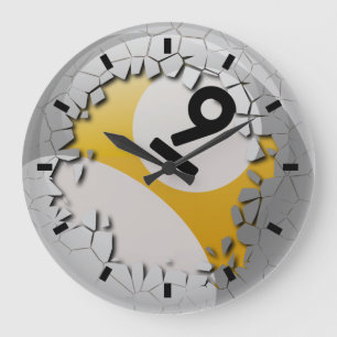 Cracked Shell Break uit Aantal 9 Billiards Ball Grote Klok