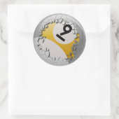 Cracked Shell Break uit Aantal 9 Billiards Ball Ronde Sticker (Tas)