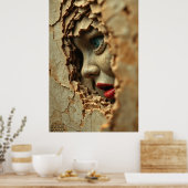Cracked Silence: Porcelain Waarheid Poster (Keuken)