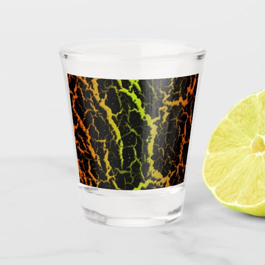 Cracked Space Lava - Sinaasappel/Limoen Shot Glas (Voorkant)