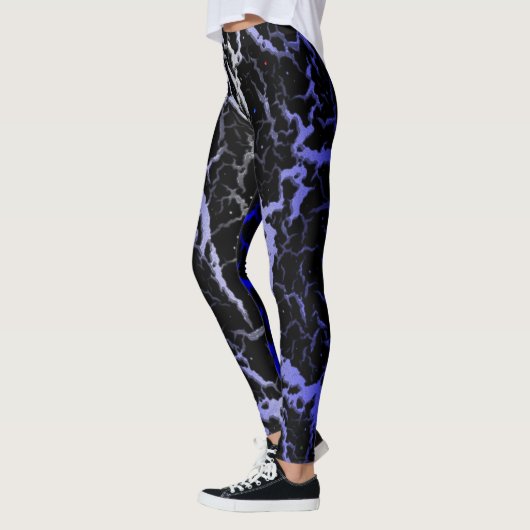 Cracked Space Lava - White/Blue Leggings (Links)