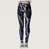 Cracked Space Lava - White/Blue Leggings (Voorkant)