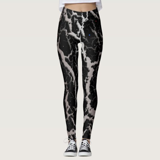 Cracked Space Lava - White/Brown Leggings (Voorkant)