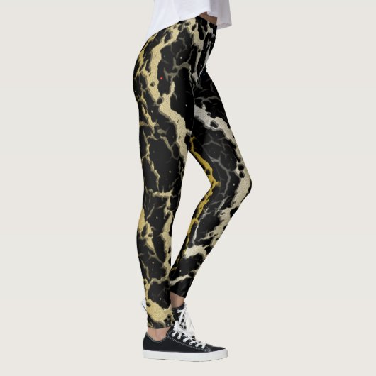 Cracked Space Lava - White/Gold Leggings (Rechts)