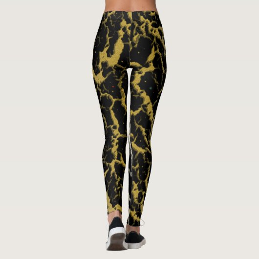 Cracked Space Lava - White/Gold Leggings (Achterkant)