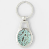 Cracked Turquoise Gemstone Sleutelhanger (Voorkant)