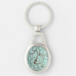 Cracked Turquoise Gemstone Sleutelhanger
