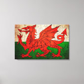 Cracked Welsh flag Canvas Afdruk (Voorkant)
