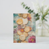 Crackers en bloemen briefkaart (Staand voorkant)