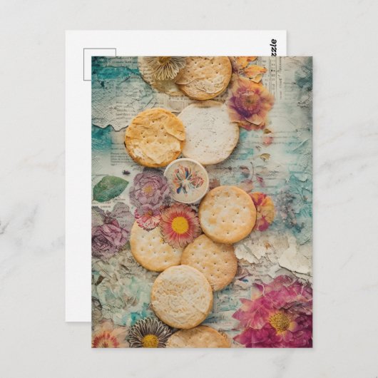 Crackers en bloemen briefkaart (Voorkant / Achterkant)